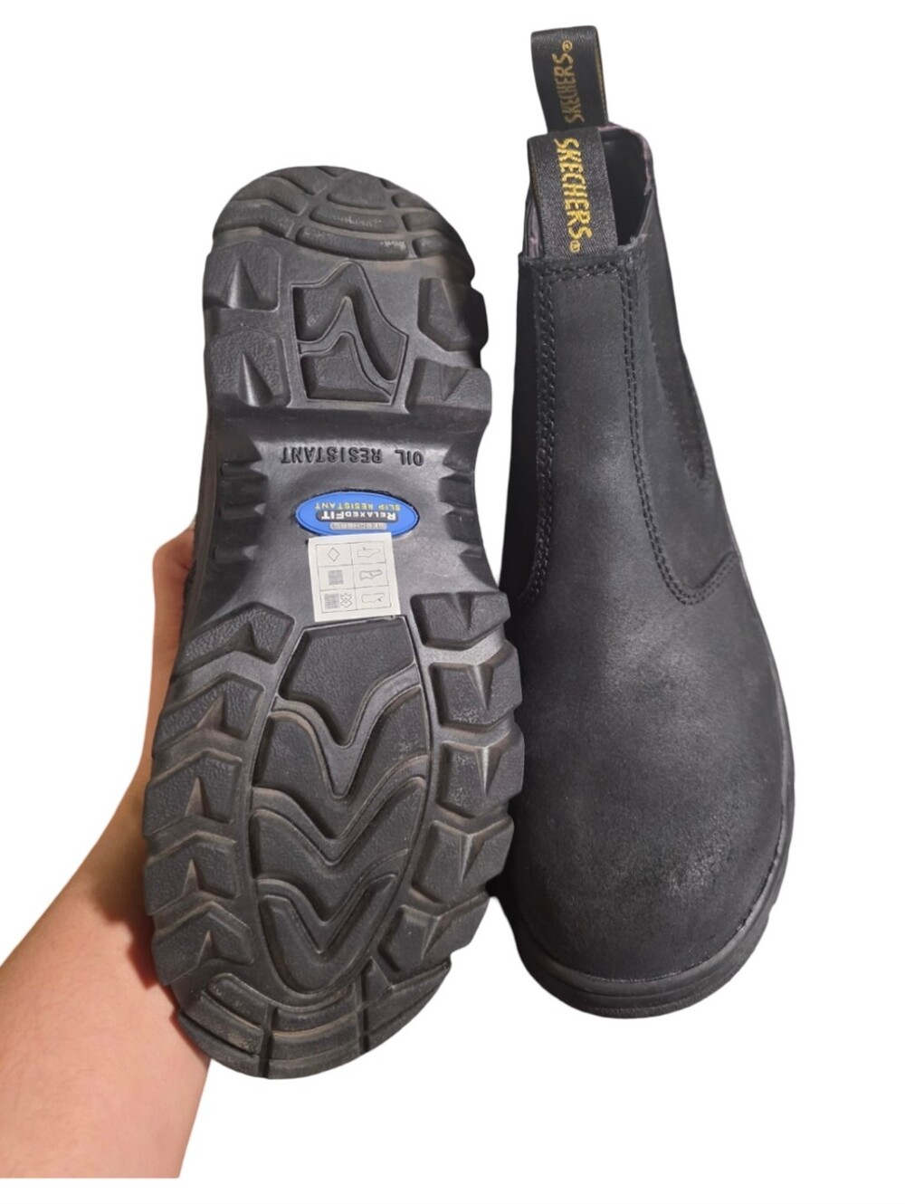 Skechers Chelsea Boot Shoes Women Black Leather Work Comfort Ankle Size US 7 M